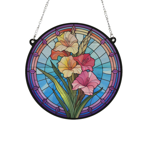 Gladiolus Stained Glass Effect Suncatcher